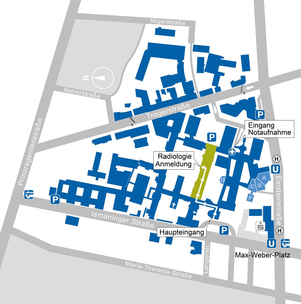 Lageplan der Radiologie Lageplan der Radiologie
